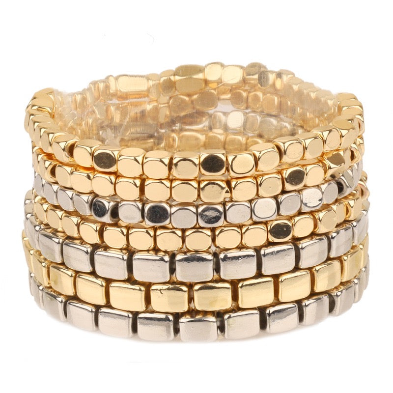 Metal Nugget Stackable Bracelet