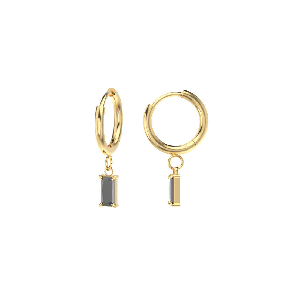 Earring w/Black Stone