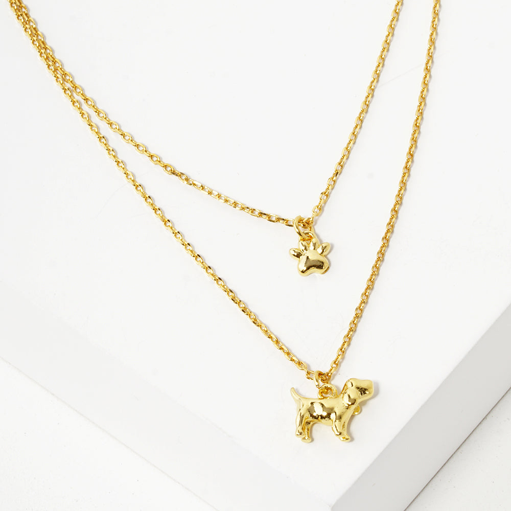 Puppy's Love / Puppy and paw Necklace