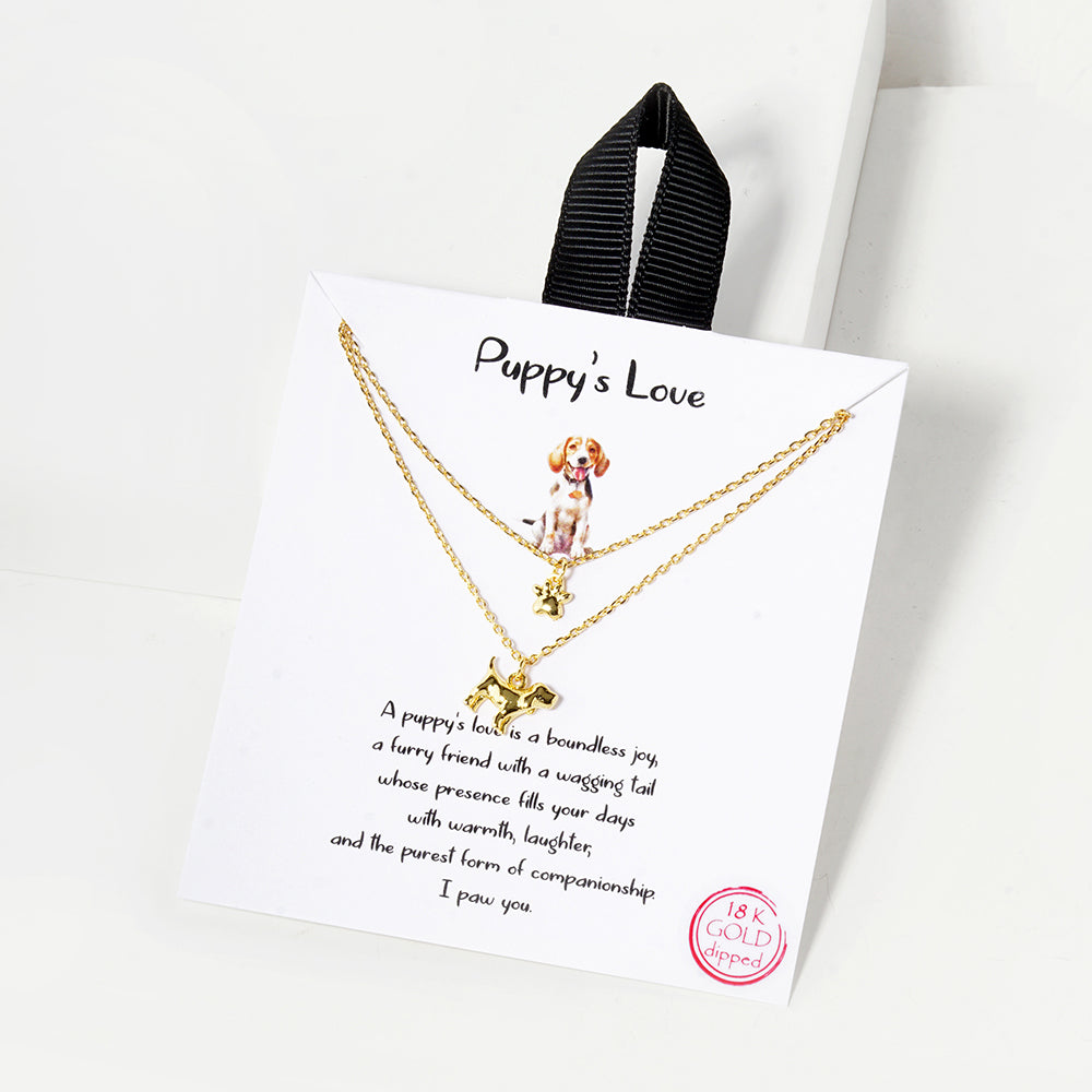 Puppy's Love / Puppy and paw Necklace