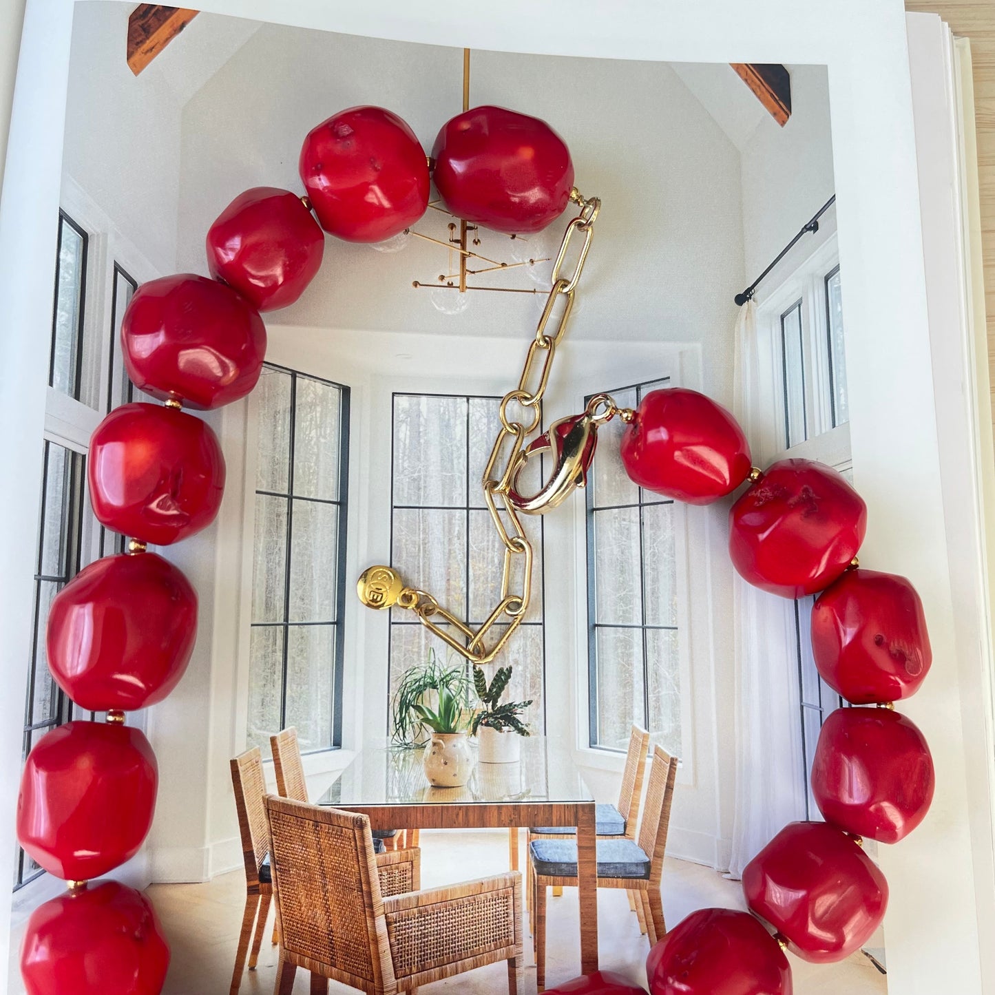 Red Coral Stone Necklace