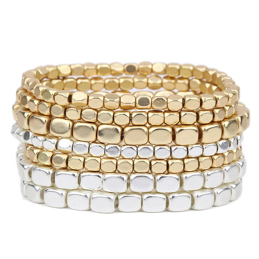 Metal Nugget Stackable Bracelet